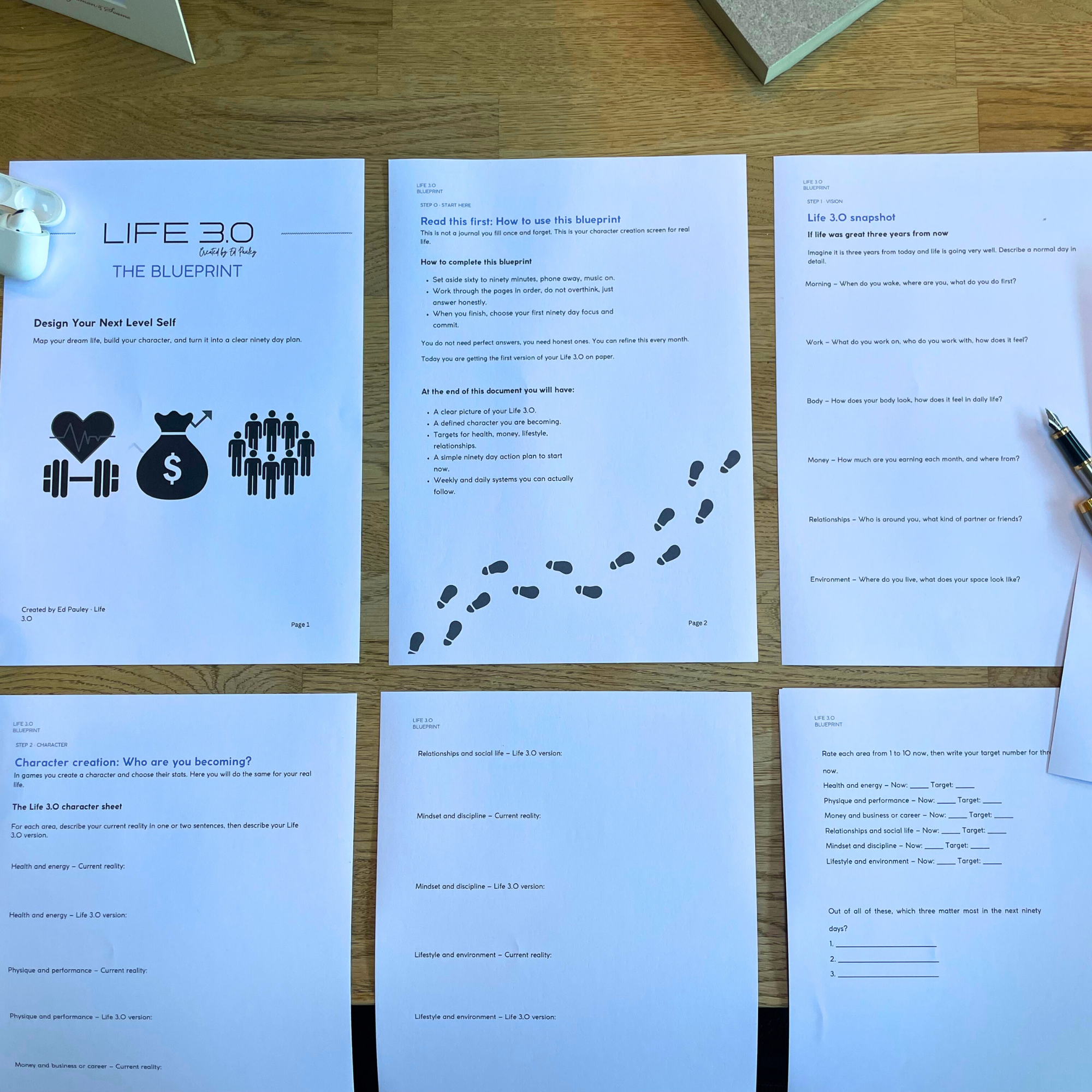 Life 3.0 Blueprint by Ed Pauley (Printable PDF + Digital Canva File) INSTANT DOWNLOAD